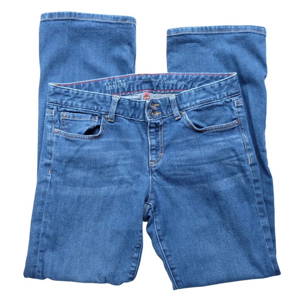 Tommy Hilfiger Modern Bootcut Whiskered Casual Mid Wash Jeans Denim Pants EUC 8S